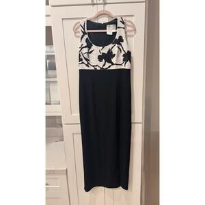 Vintage Daymor Couture By C. Mercedes Ferreira MOB Black & White Sequins Sz 14